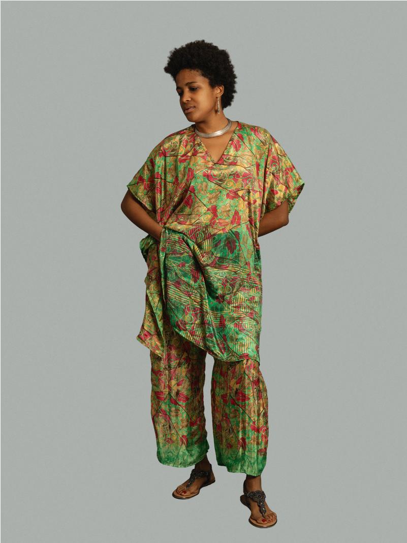 Caftano e pantalone foglie autunnali - Jaisalmer