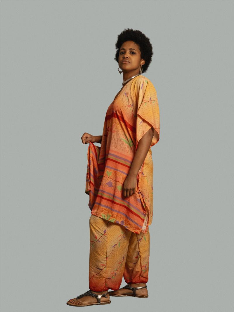 Caftano e pantalone arancione - Jaisalmer