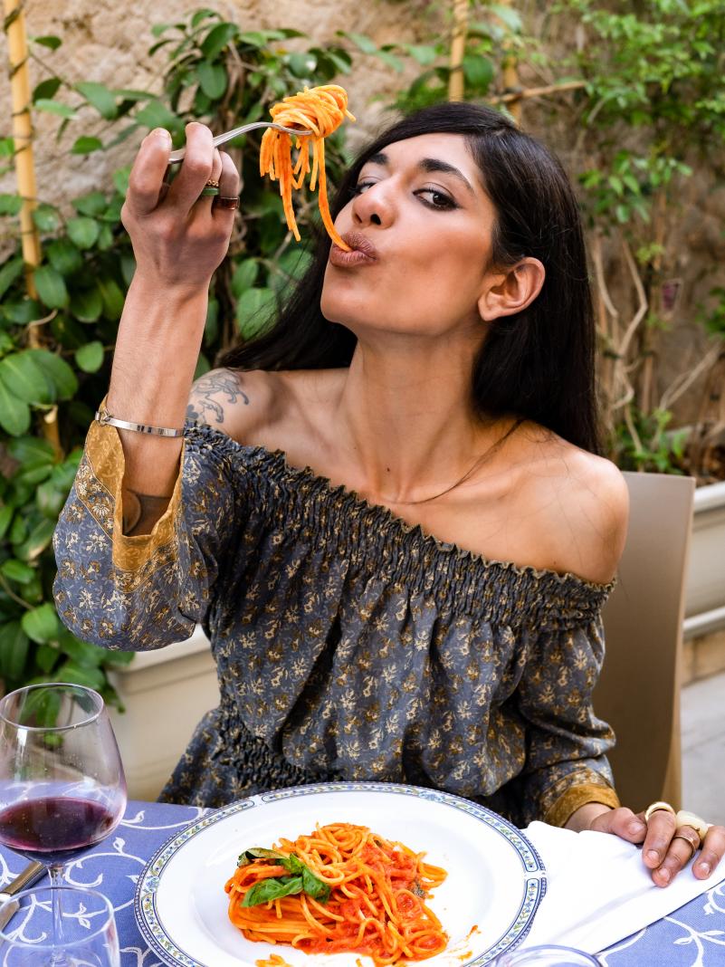 Abito Lungo Etnico con Scollo a Barca - Radha