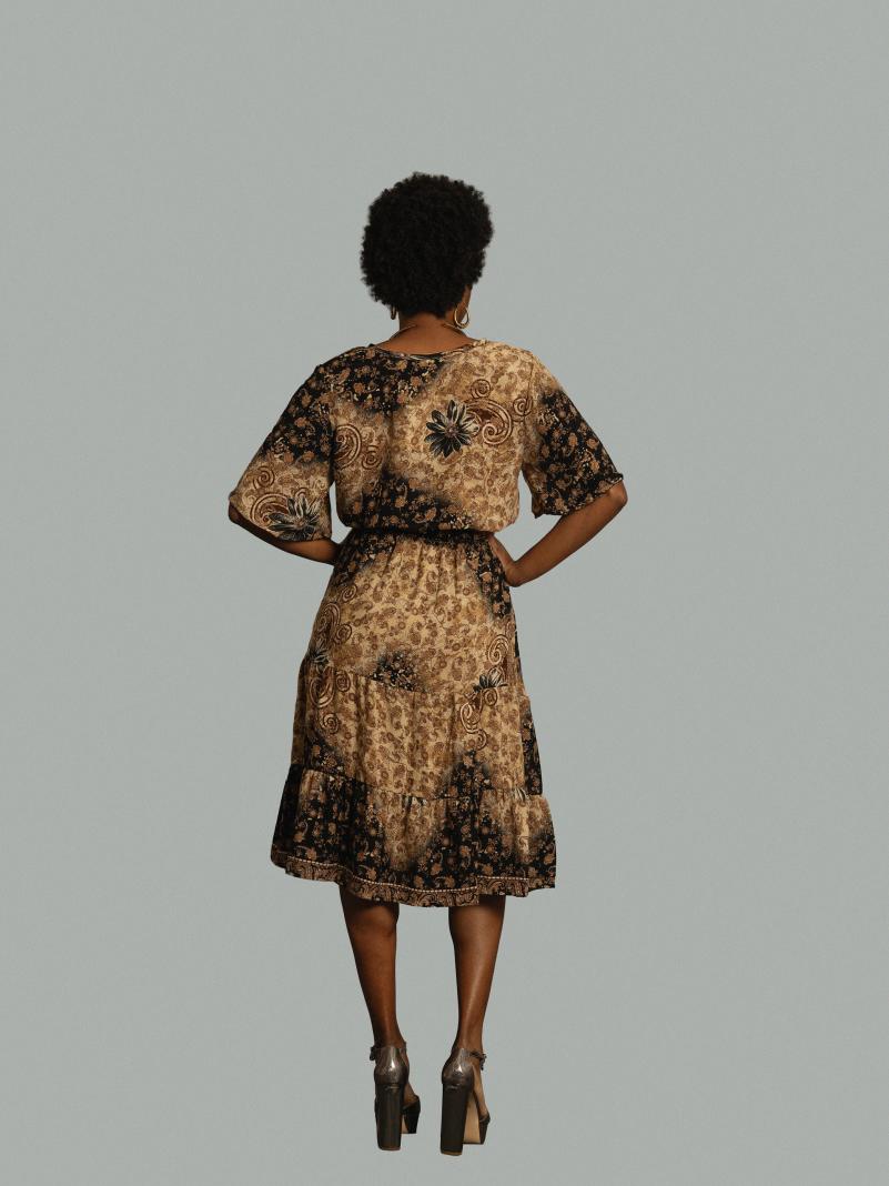 Top e gonna tre quarti ocra - Gange