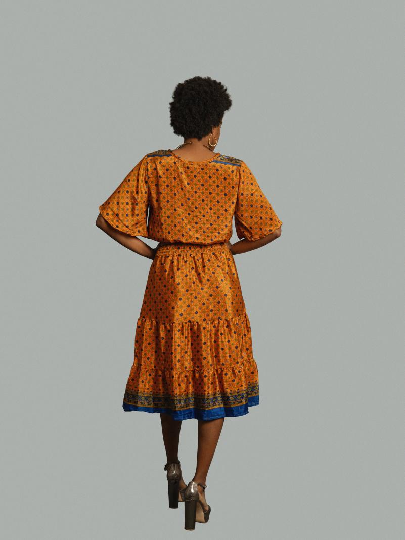 Top e gonna tre quarti arancione - Gange