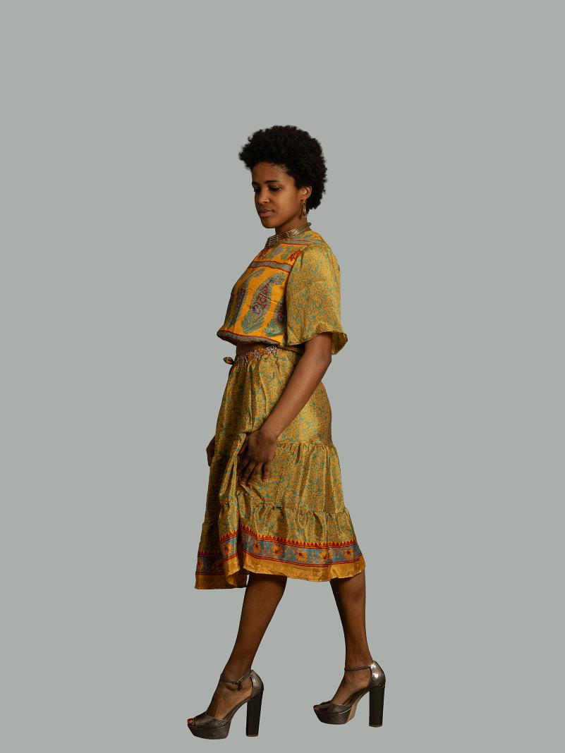 Top e gonna tre quarti giallo - Gange