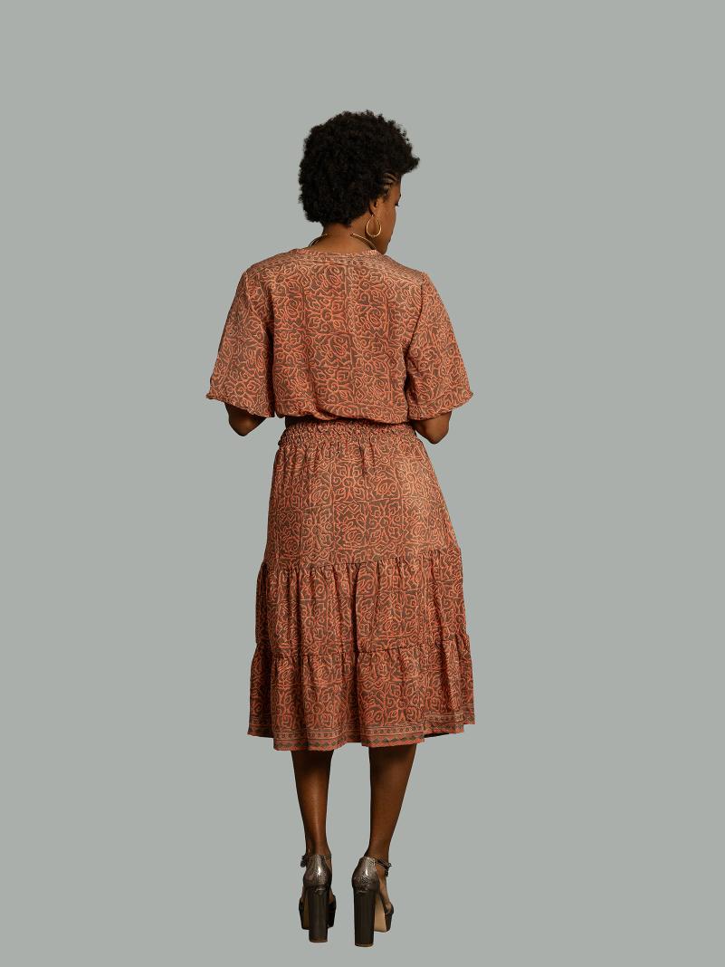 Top e gonna tre quarti rosa antico - Gange