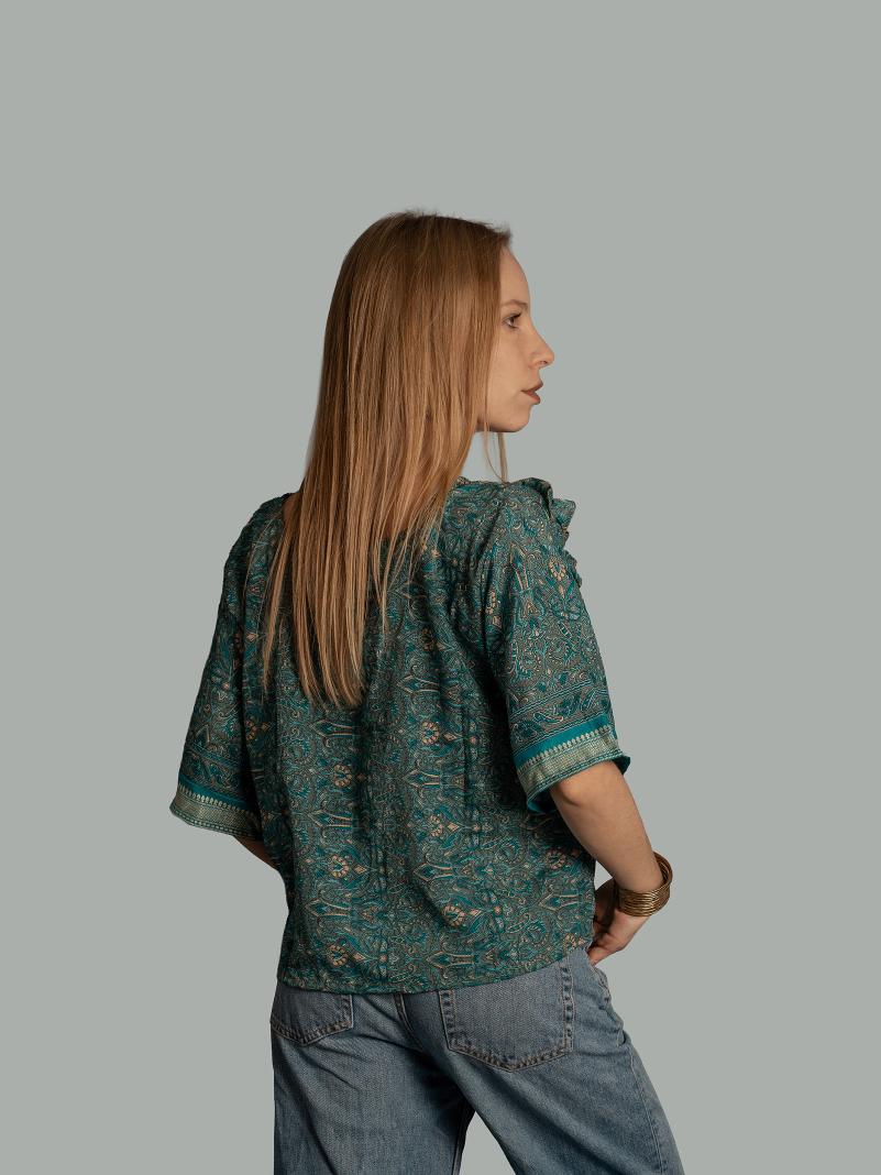 Choli Top Tradizionale blu