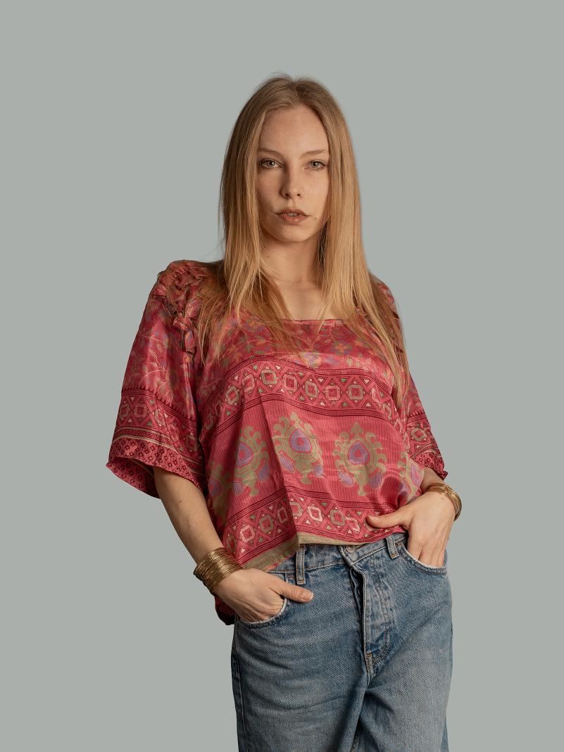 Choli Top Tradizionale rosa