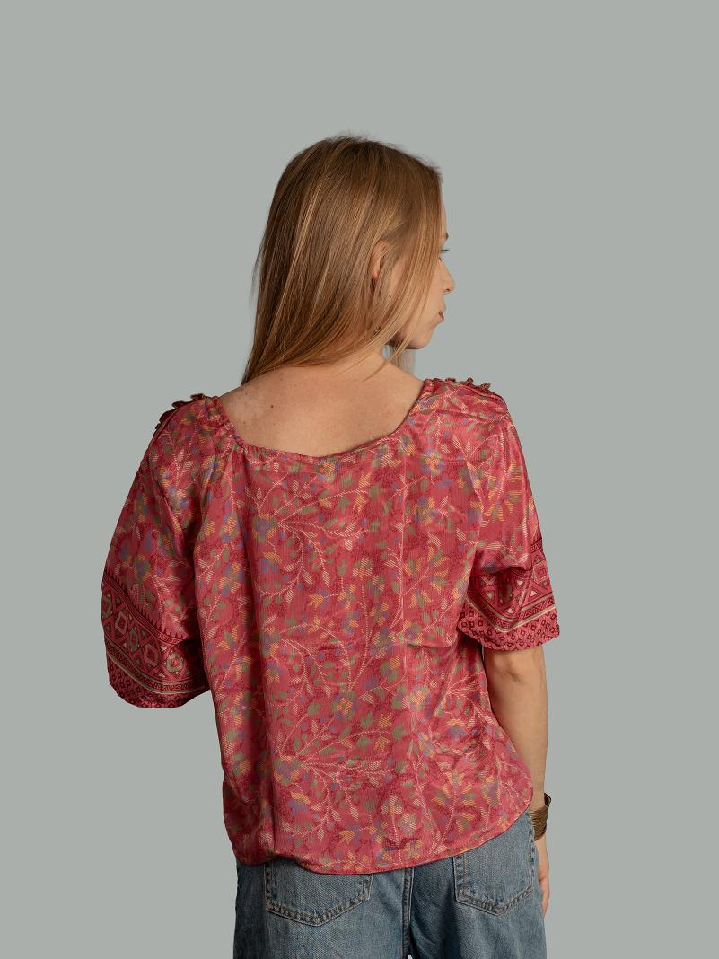 Choli Top Tradizionale rosa