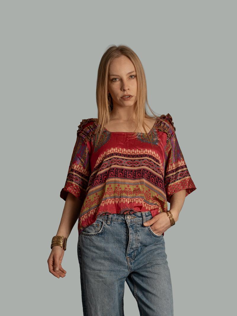 Choli Top Tradizionale rosa