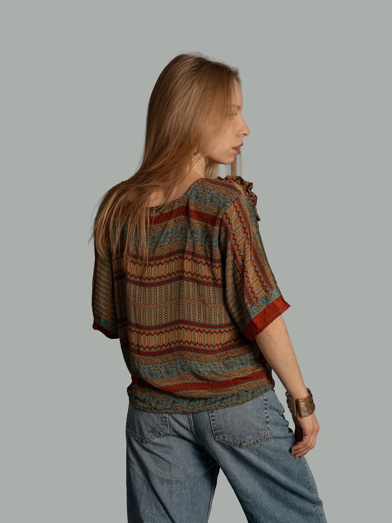 Choli Top Tradizionale rosso e blu