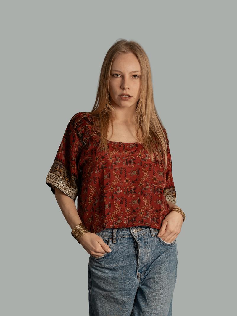 Choli Top Tradizionale rosso