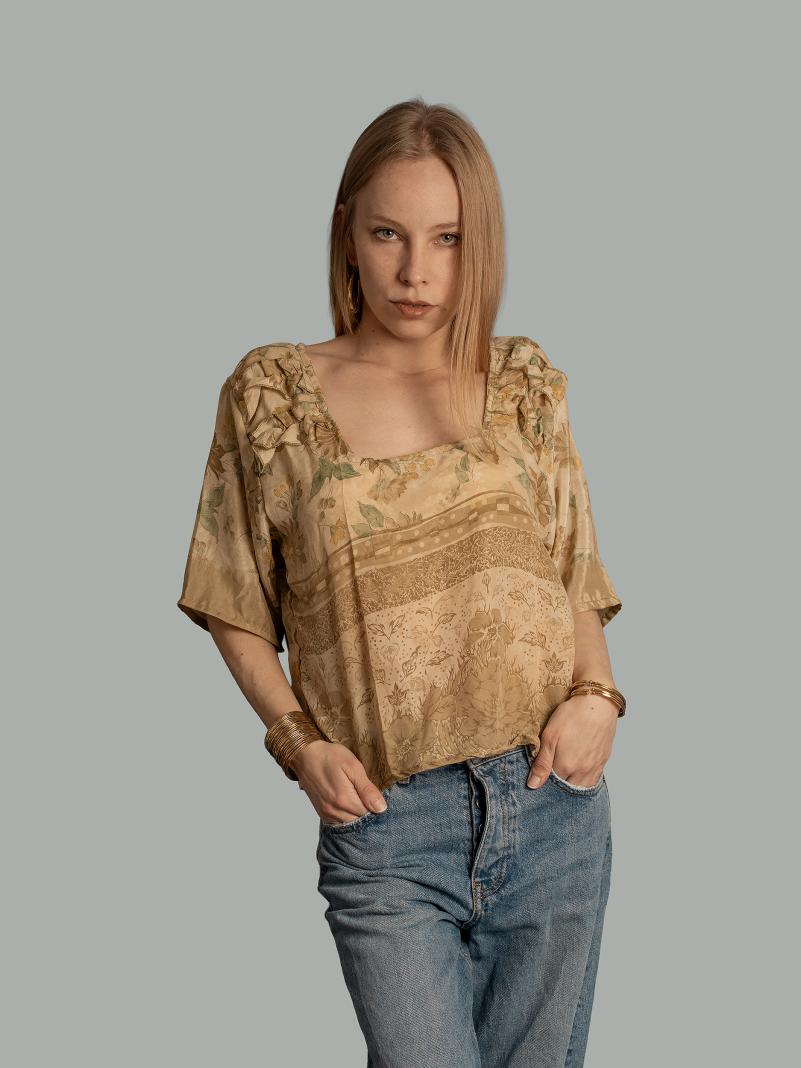 Choli Top Tradizionale beige