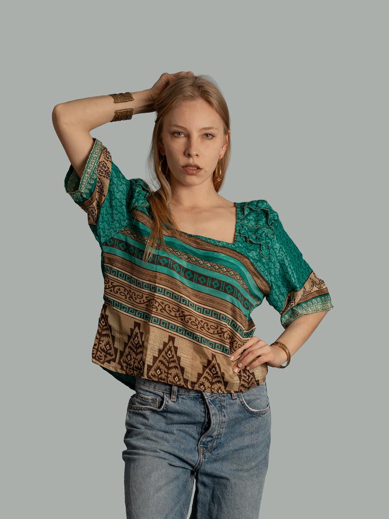 Choli Top Tradizionale verde