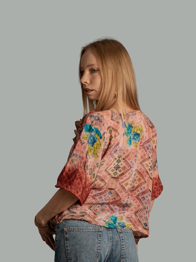 Choli Top Tradizionale rosa