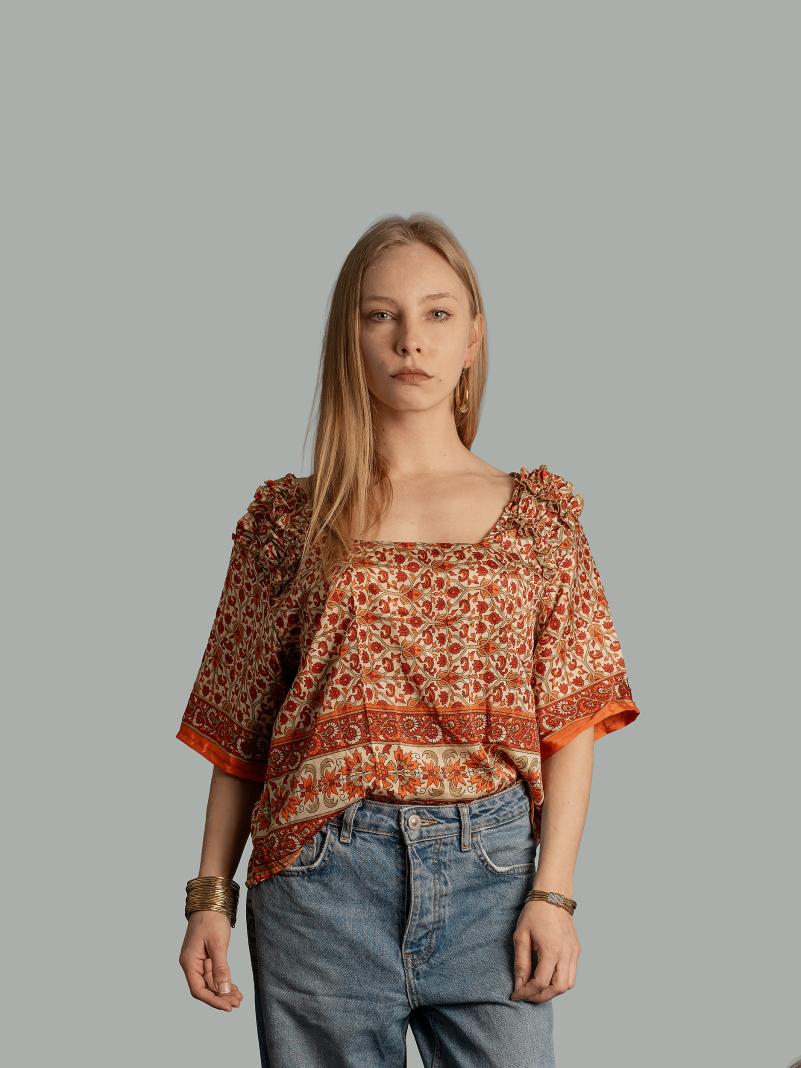 Choli Top Tradizionale fiori