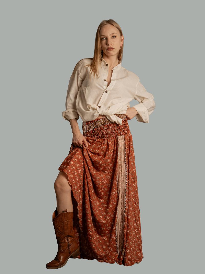 Gonna etnica arancione – Calcutta