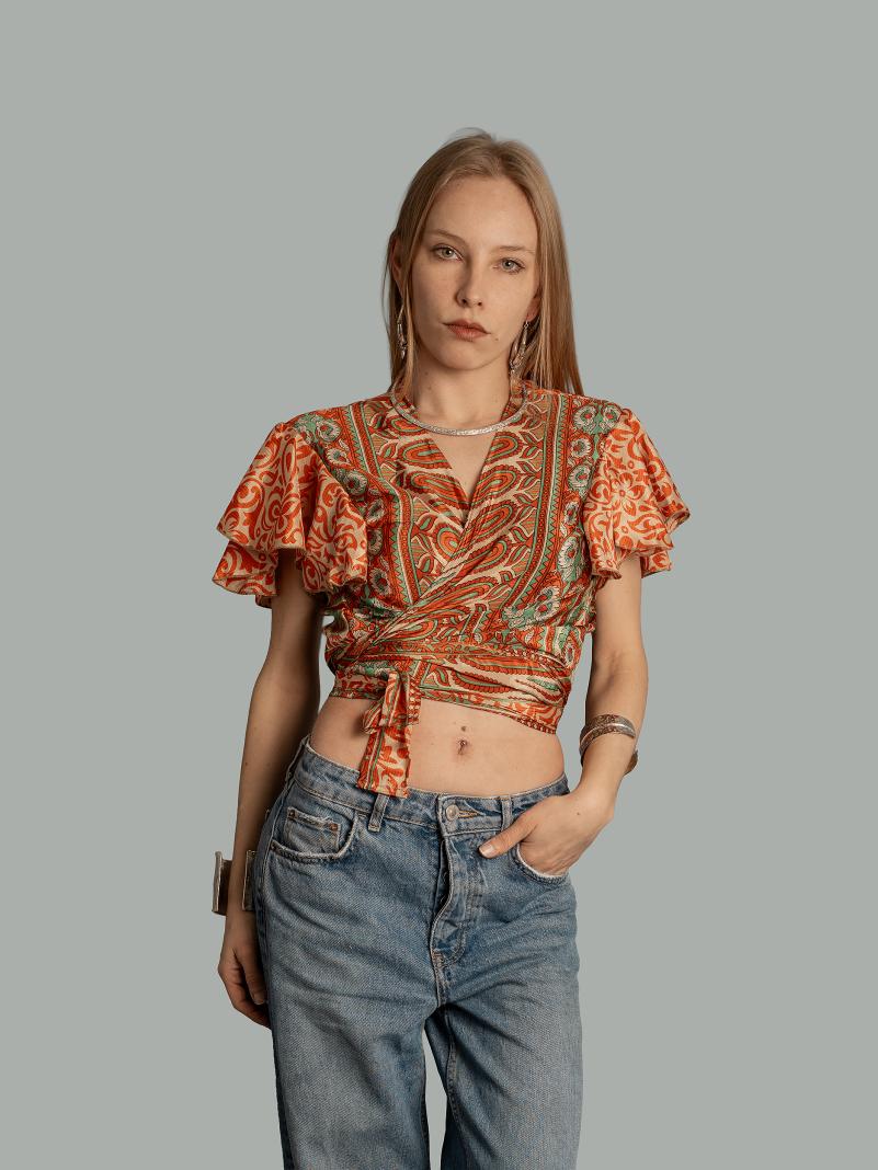 Wrap Top arancione – Bengala