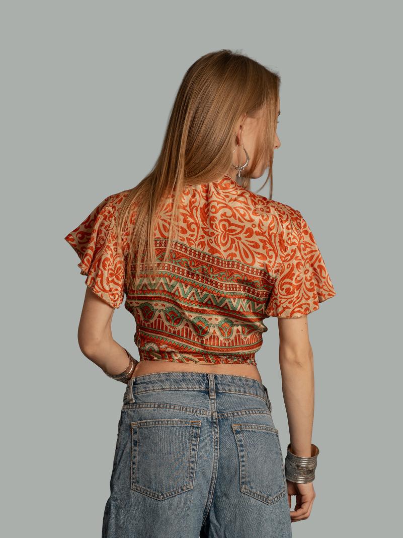 Wrap Top arancione – Bengala