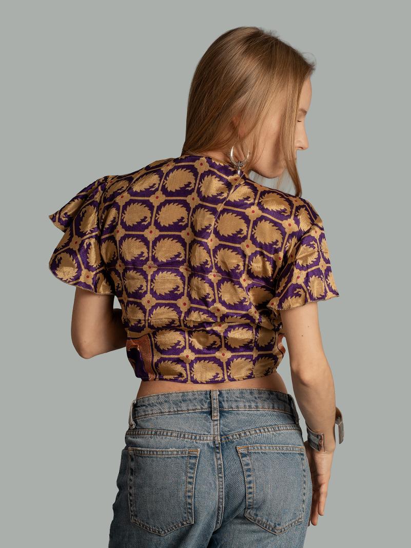 Wrap Top ocra e viola – Bengala