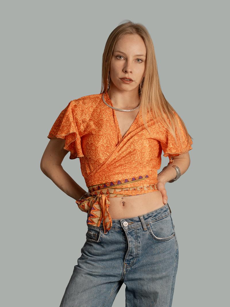 Wrap Top arancione – Bengala