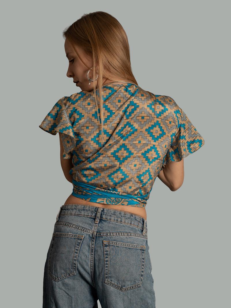 Wrap Top  azzurro – Bengala