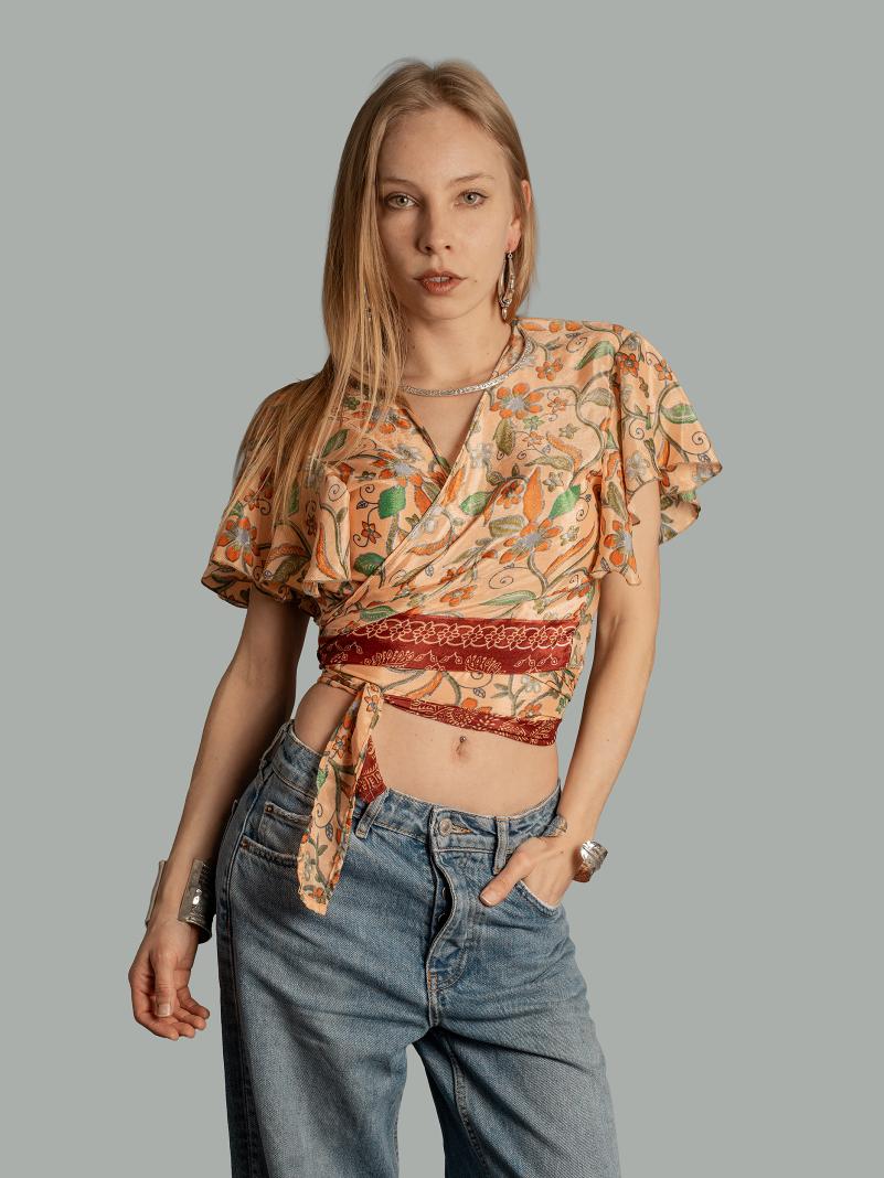 Wrap Top arancione chiaro – Bengala