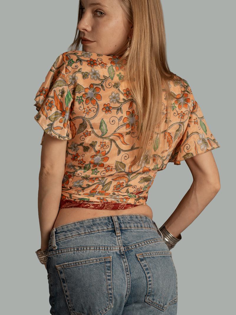 Wrap Top arancione chiaro – Bengala