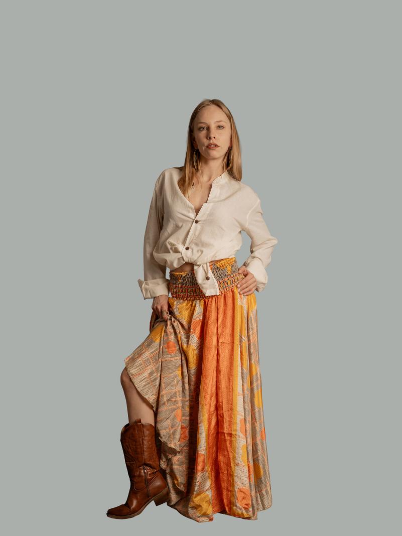 Gonna etnica arancione – Calcutta