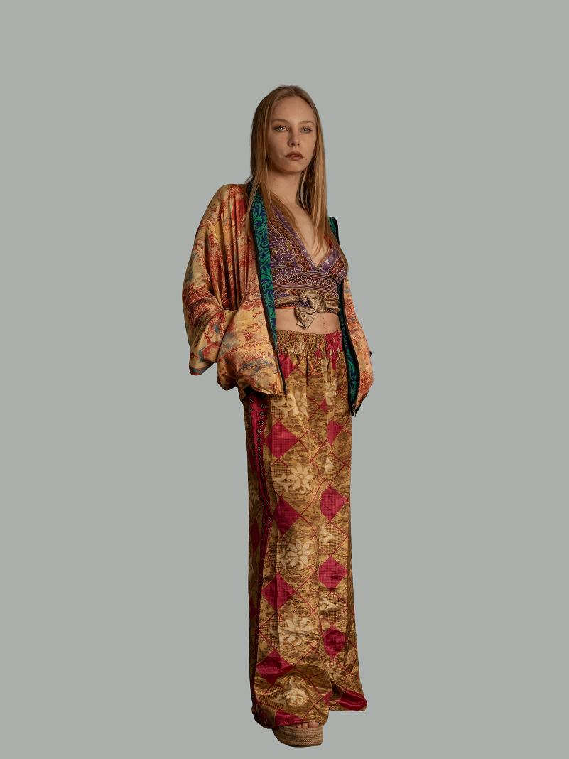 Pantalone ocra e rosa - Lucknow