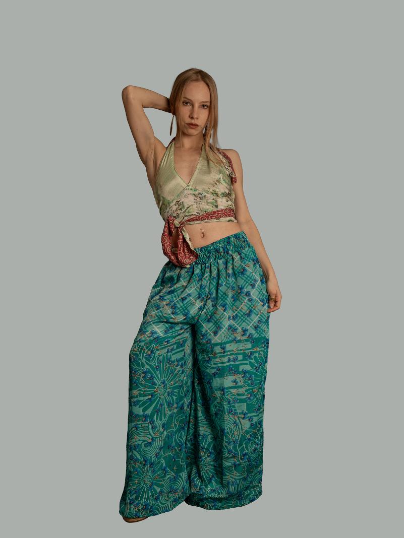 Pantalone fiori blu - Lucknow