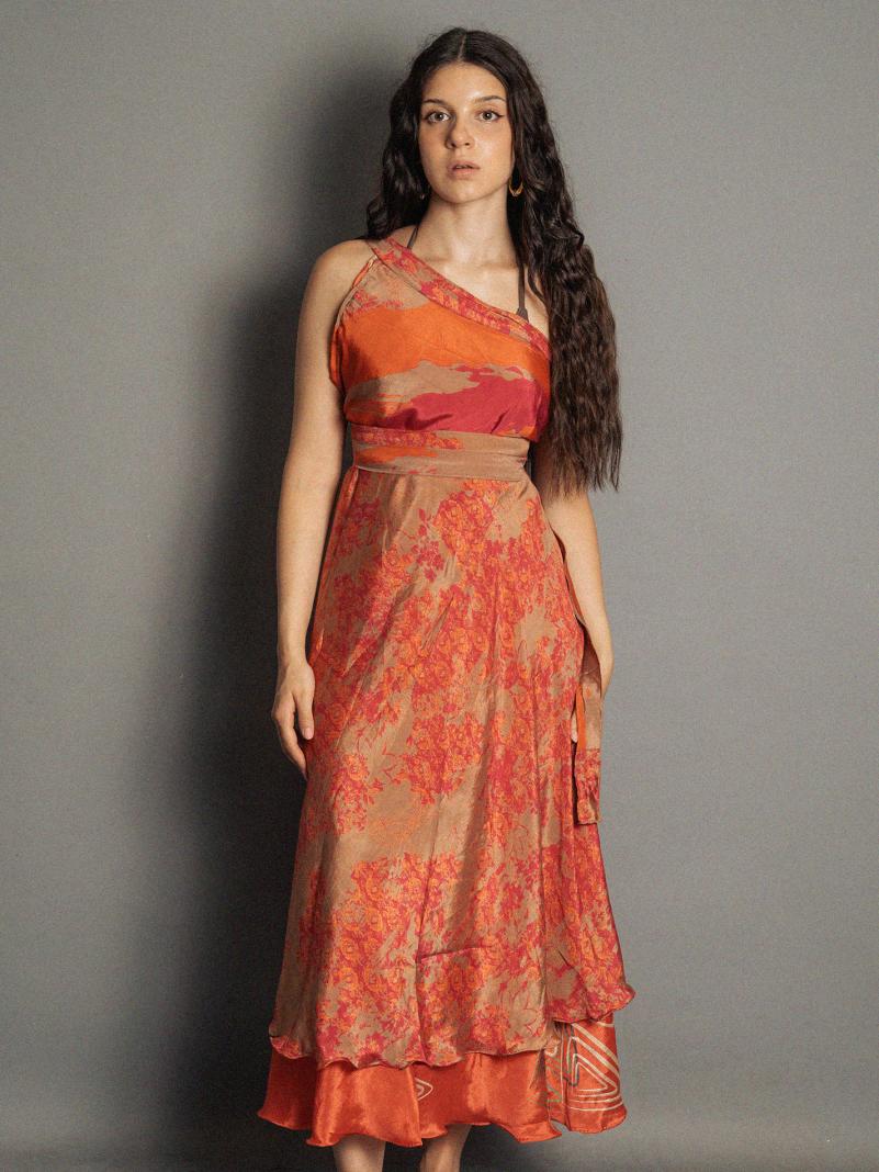 Gonna etnica lunga a portafoglio rosso – India