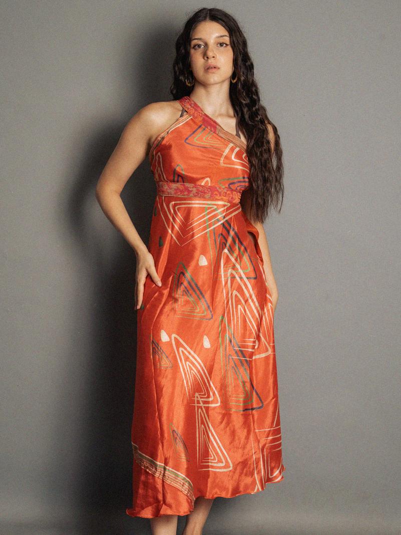 Gonna etnica lunga a portafoglio rosso – India