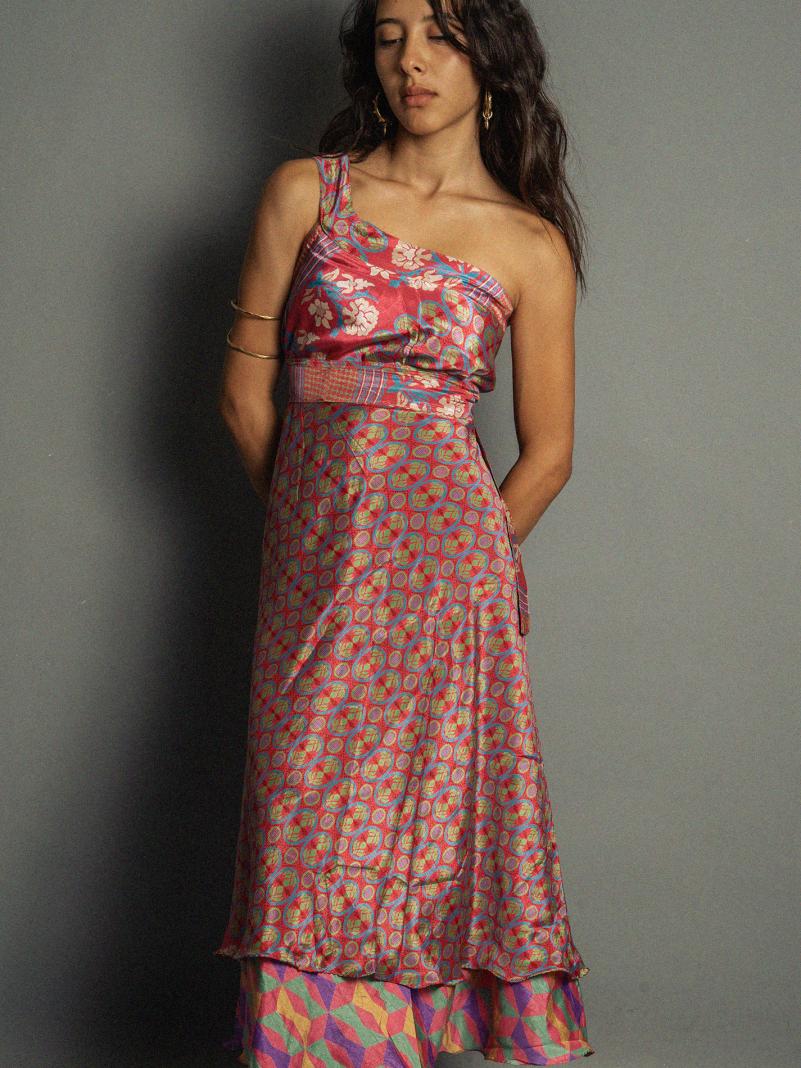 Gonna etnica lunga a portafoglio multicolor – India