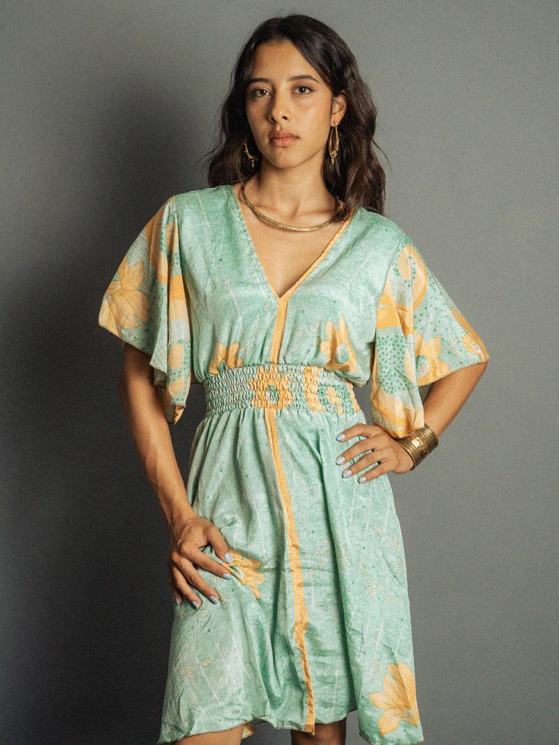 Abitino con maniche corte verde chiaro - Haryana