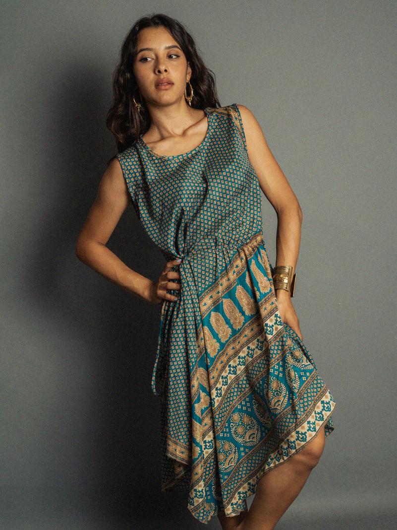 Abito tre quarti azzurro - Ladakh