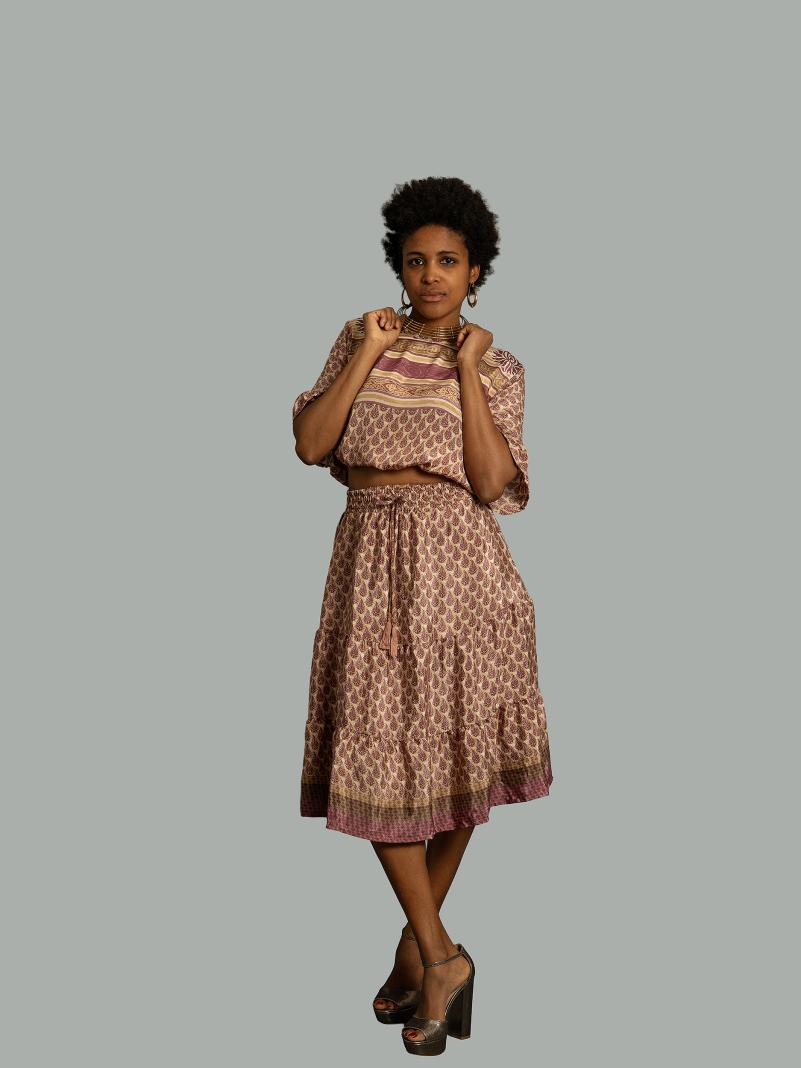 Top e gonna tre quarti lilla - Gange