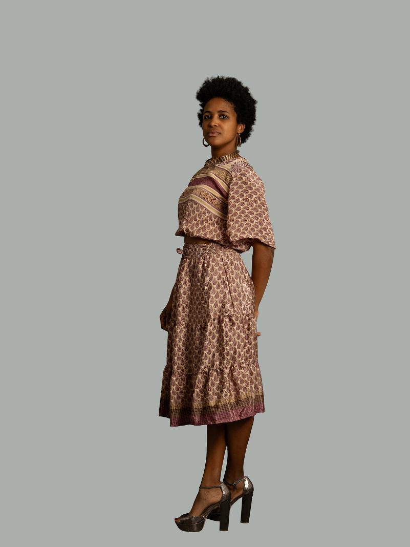 Top e gonna tre quarti lilla - Gange