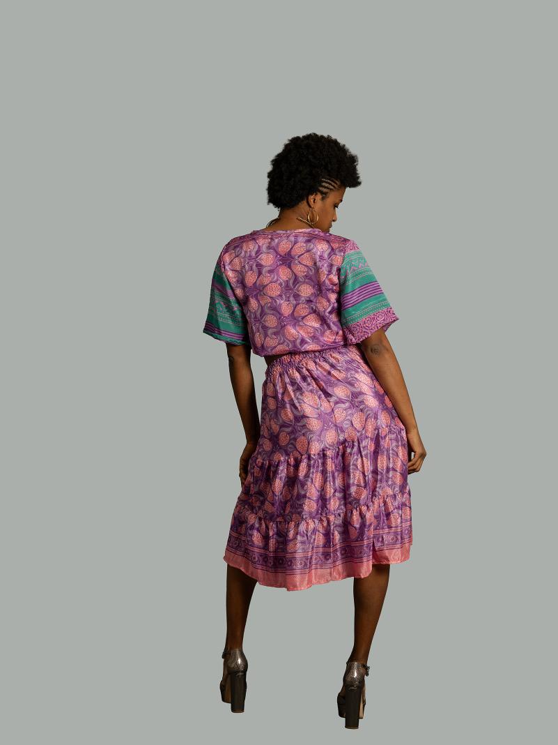 Top e gonna tre quarti rosa - Gange