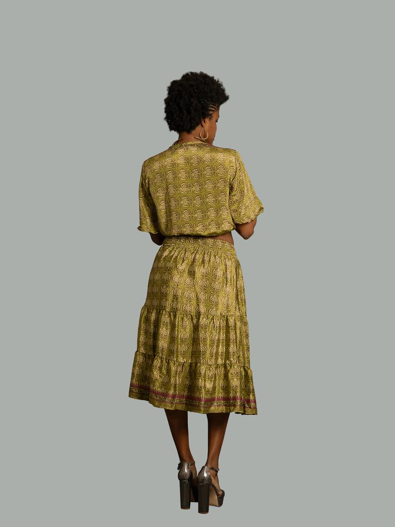 Top e gonna tre quarti verde - Gange