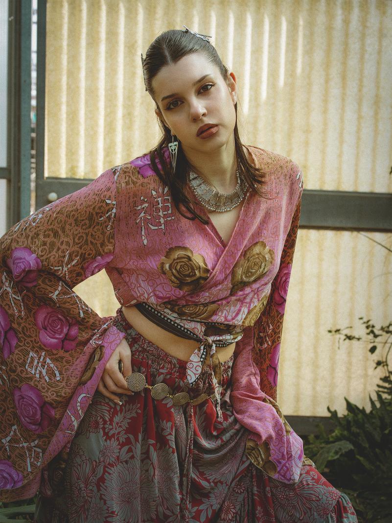 Wrap Top Manica larga - Gandhi