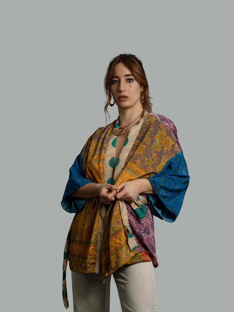 Kimono Corto Patchwork Reversibile N.5