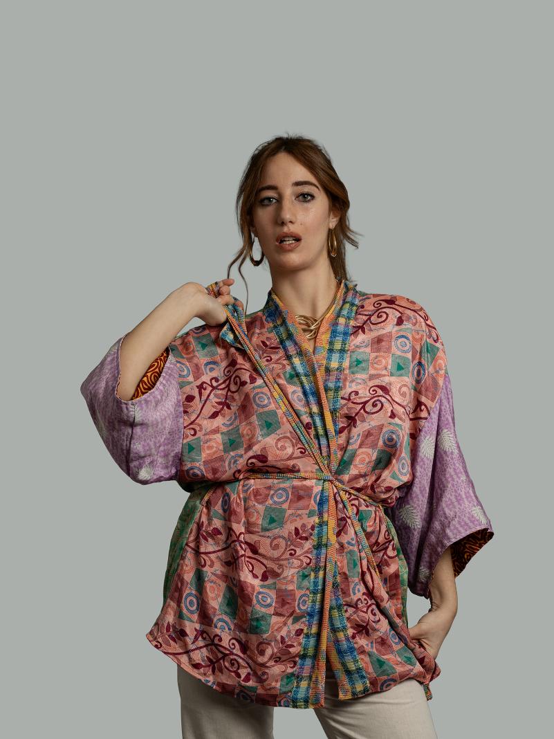 Kimono Corto Patchwork Reversibile 23