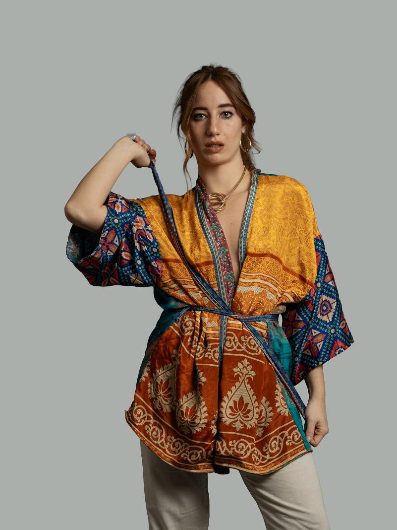 Kimono Corto Patchwork Reversibile 24