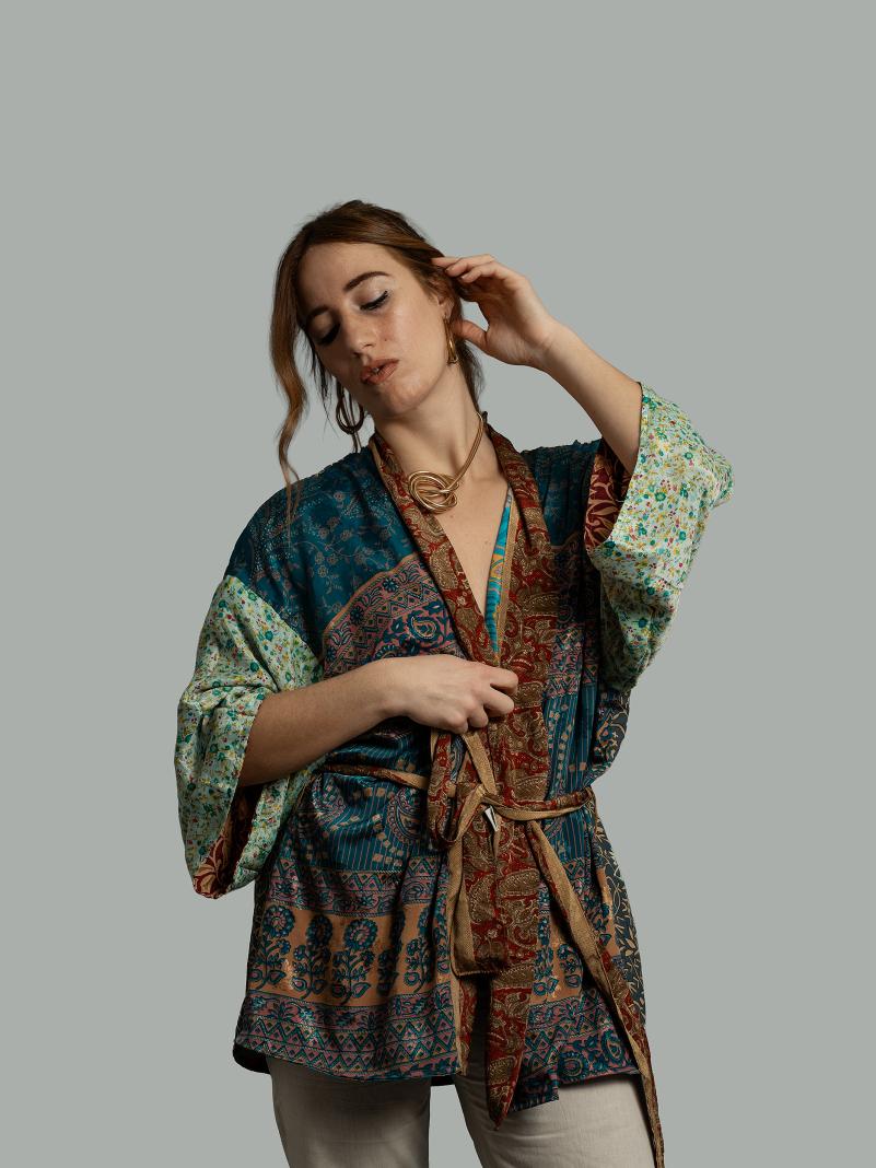 Kimono Corto Patchwork Reversibile 32