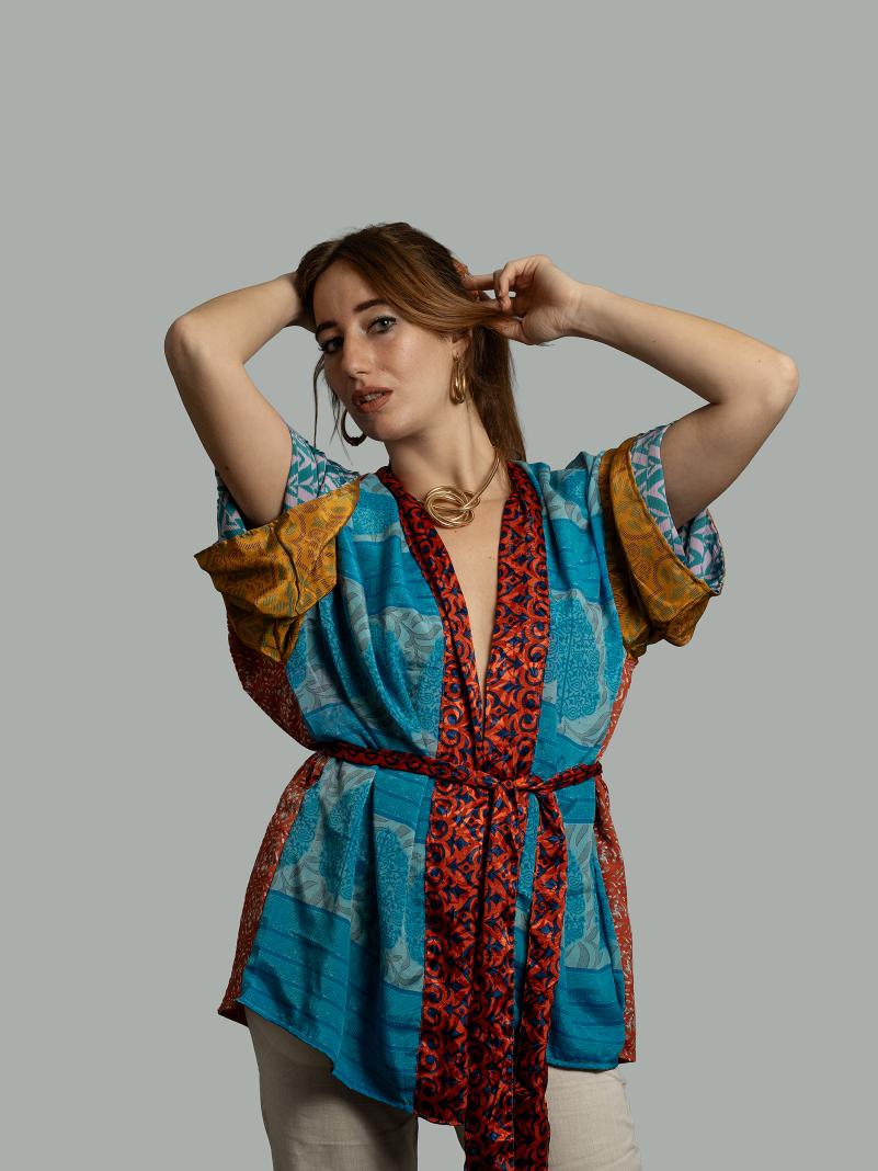 Kimono Corto Patchwork Reversibile 33