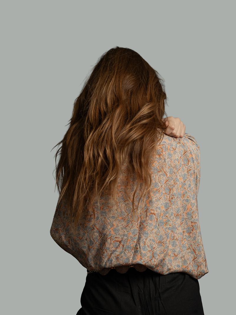 Pantamaglia beige e arancione