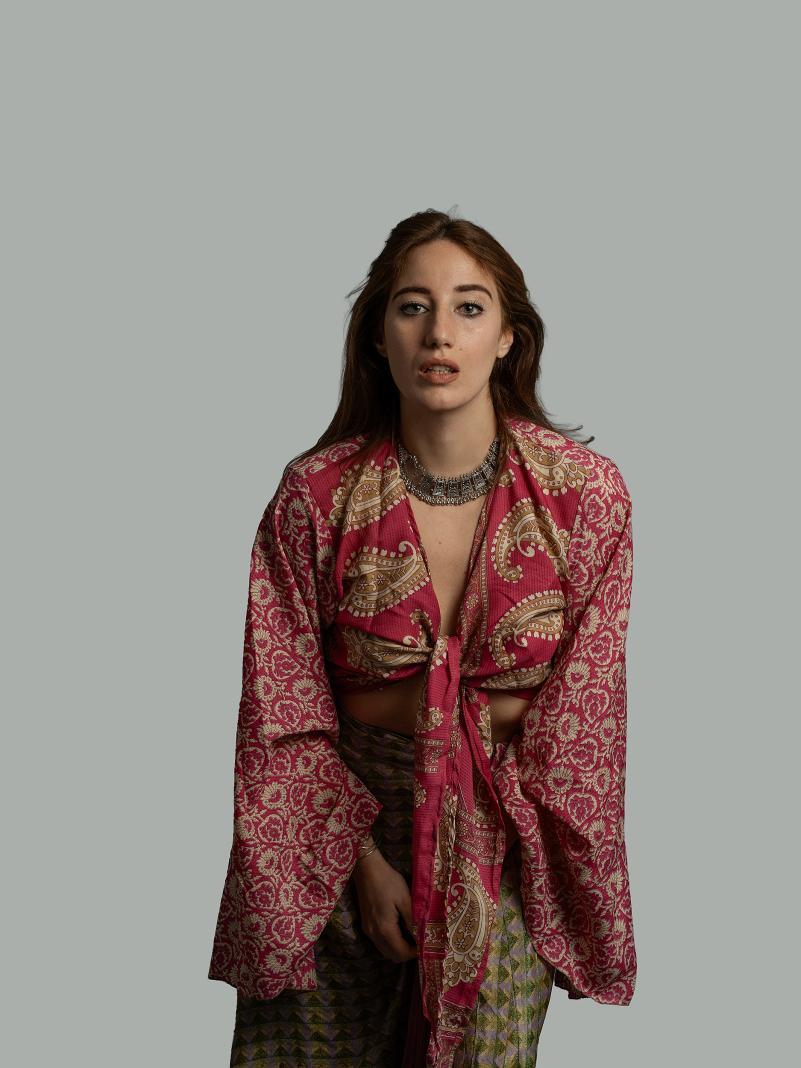 Wrap Top Manica larga fucsia – Gandhi