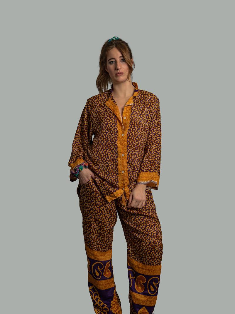 Pigiama in Sari LXL - viola e arancione