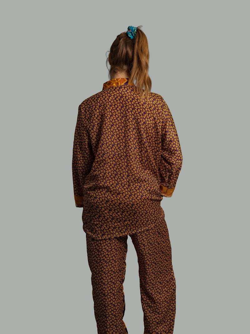 Pigiama in Sari LXL - viola e arancione