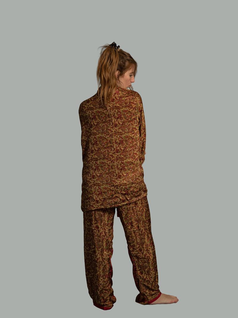 Pigiama in Sari LXL - ocra e rosso