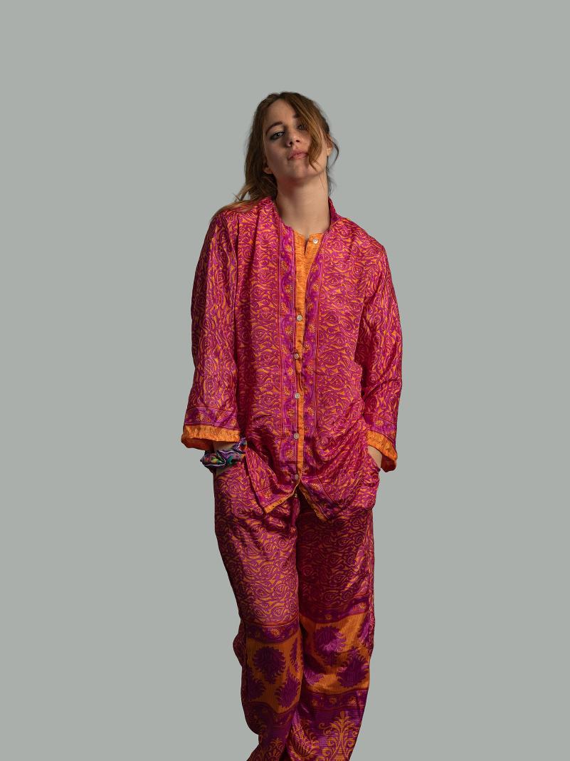 Pigiama in Sari LXL - arancione e rosa