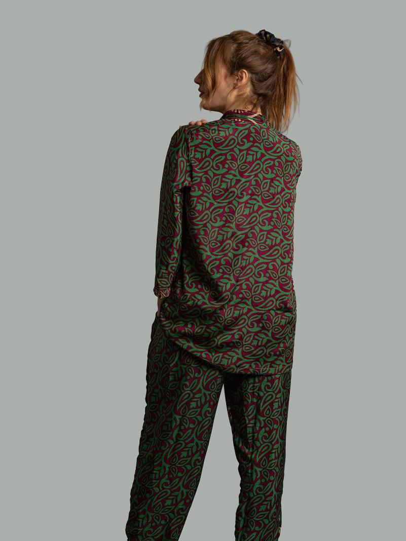 Pigiama in Sari LXL - verde e rosso